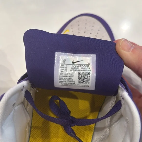 Never been worn. Purple and Gold Nikes - Picture 6 of 7